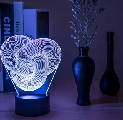 Twist Abstract LED 3D Night Light Touch Colorful Acrylic 3D Table Lamp Decoration Lighting Baby Sleeping Mood Lamp Best Gift - One Red Hill